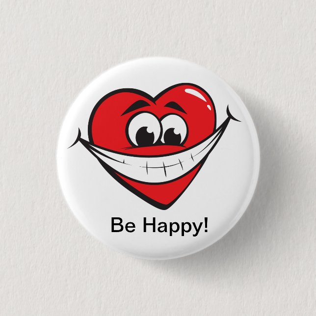 Glückliches Herz Button (Vorderseite)