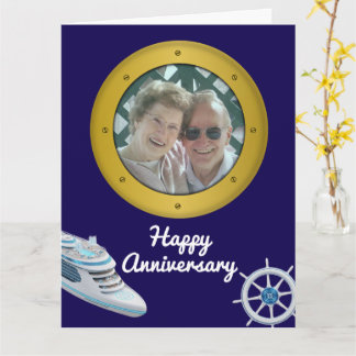 Glückliches Hochzeitsschiff Romantisch Nautical Karte