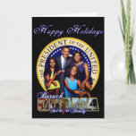 glückliches Hoildays Feiertagskarte<br><div class="desc">frohe Feiertage Obama und Familie</div>