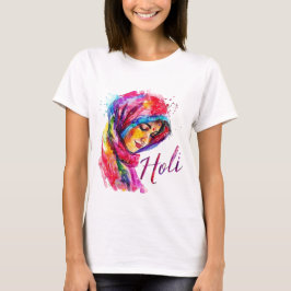 Glückliches Holi-Farbspritzer-Frauen-Top T-Shirt