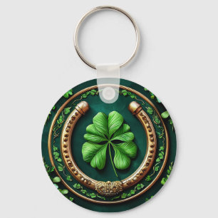 Glückliches Horseshoe und Clover Design Schlüsselanhänger