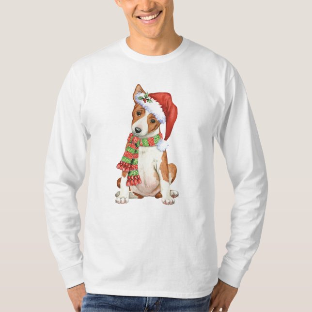 Glückliches Howliday Basenji T-Shirt (Vorderseite)