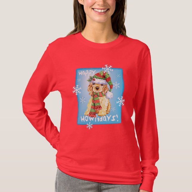 Glückliches Howliday Cocker spaniel T-Shirt (Vorderseite)