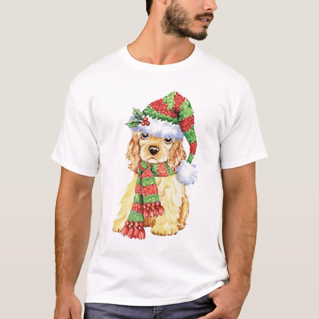 Glückliches Howliday Cocker spaniel T-Shirt (Vorderseite)