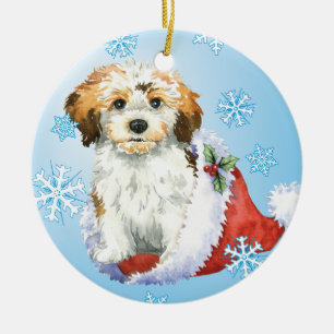 Glückliches Howliday Havanese Keramikornament