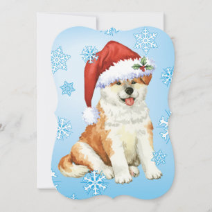 Glückliches Howlidays Akita Feiertagskarte