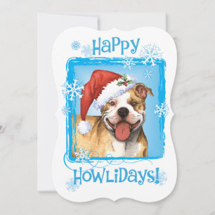 Glückliches Howlidays APBT Feiertagskarte