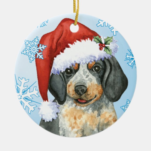 Glückliches Howlidays Bluetick Keramikornament (Vorne)