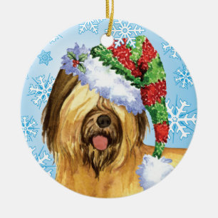 Glückliches Howlidays Briard Keramikornament