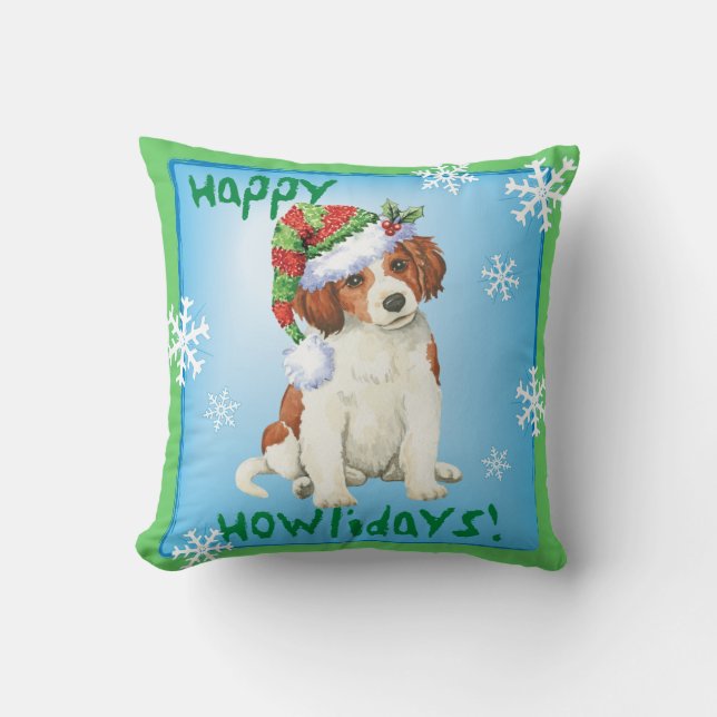 Glückliches Howlidays Kooikerhondje Kissen (Vorderseite)