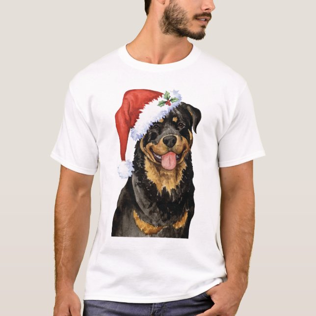 Glückliches Howlidays Rottweiler T-Shirt (Vorderseite)