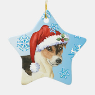 Glückliches Howlidays Russell Terrier Keramikornament