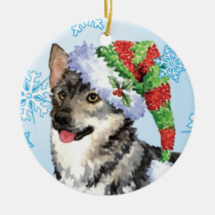 Glückliches Howlidays Schwede Vallhund Keramik Ornament