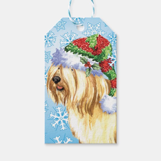 Glückliches Howlidays tibetanisches Terrier Geschenkanhänger (Vorderseite)