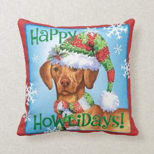 Glückliches Howlidays Vizsla Kissen
