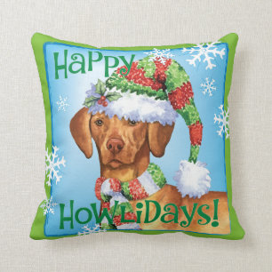 Glückliches Howlidays Vizsla Kissen