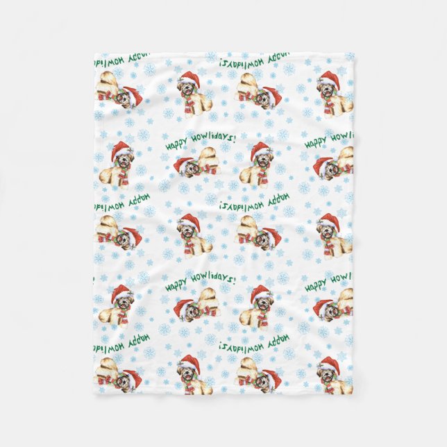 Glückliches Howlidays weich überzogenes Wheaten Fleecedecke (Vorderseite)