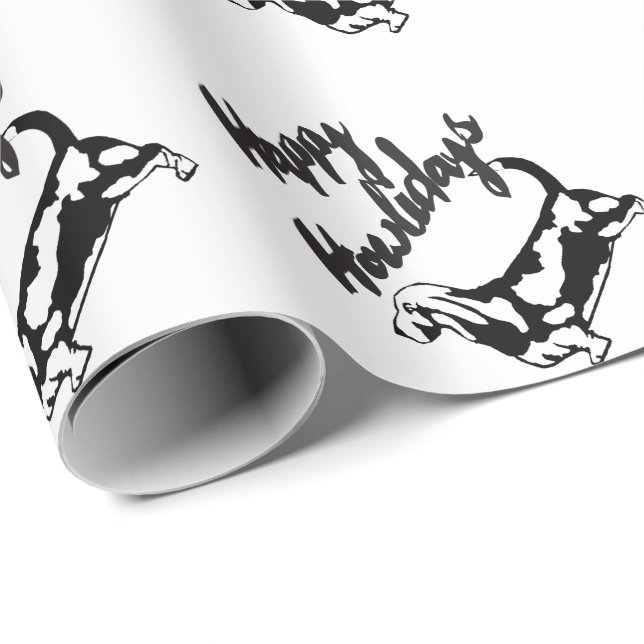 Glückliches Howlidays WeihnachtsBasset Geschenkpapier (Rolleneckpunkt)