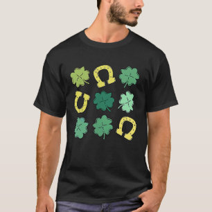 Glückliches Hufeisen C St. Patrick's Day Kleeblatt T-Shirt