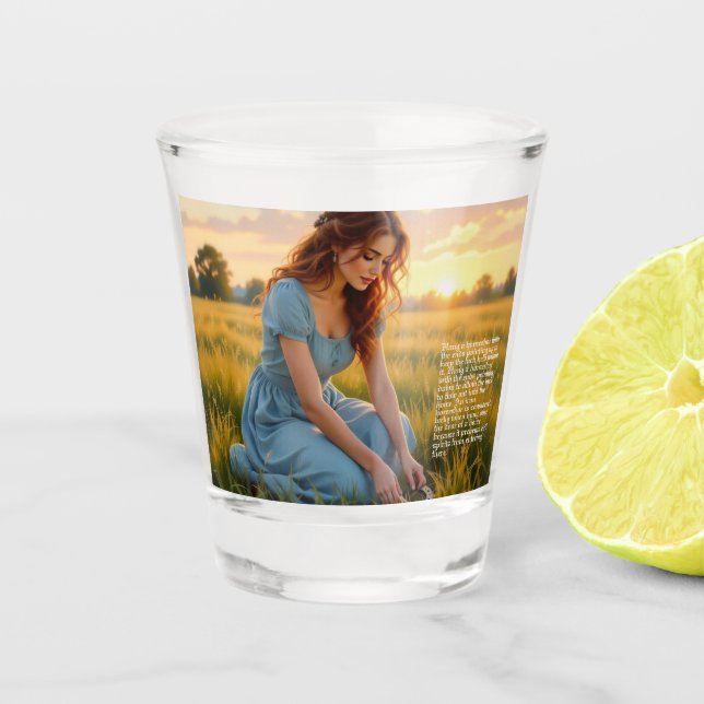 Glückliches Hufeisen  Schnapsglas (Vorderseite)