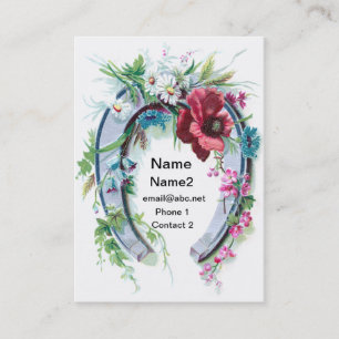 Glückliches Hufeisen und Mohnblume Visitenkarte