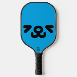 Glückliches Hundegesicht Blau Pickleball Schläger