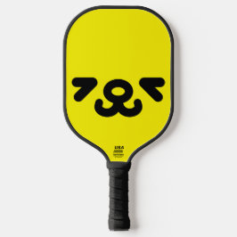 Glückliches Hundegesicht Gelb Pickleball Schläger