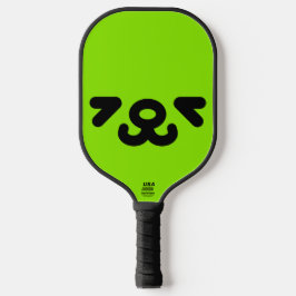 Glückliches Hundegesicht Grün Pickleball Schläger