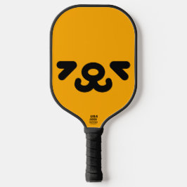 Glückliches Hundegesicht Orange Pickleball Schläger