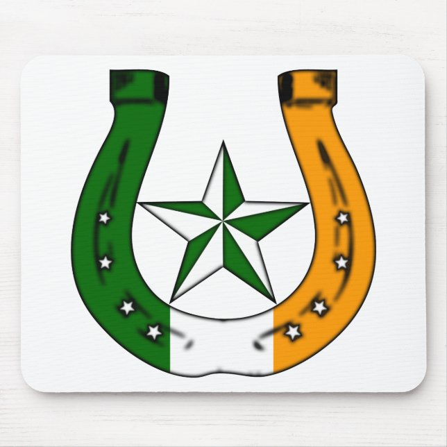 glückliches irisches Hufeisen Mousepad (Vorne)