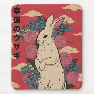 Glückliches japanisches Kaninchen Mousepad