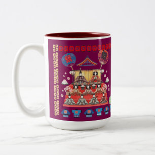 Glückliches Jidai Matsuri Magenta Zweifarbige Tasse