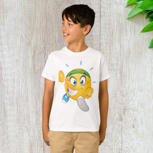 Glückliches Jogging-Emoji-Cartoon-Läufer T-Shirt