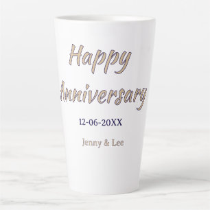 glückliches Jubiläum braun grau Name Datum Paar Mo Milchtasse