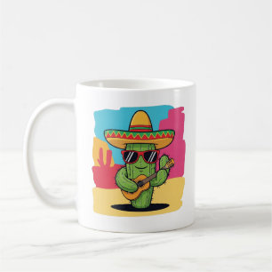 Glückliches Kaktus-Fiesta-Cartoon – Mexikanischer  Kaffeetasse