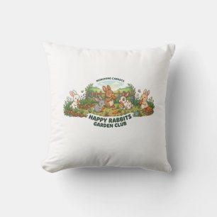 Glückliches Kaninchen Gartenclub T-Shirt – Süße Ca Kissen