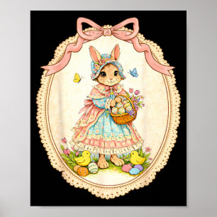 Glückliches Kaninchen Lustiger Hase Für Kinder Mäd Poster