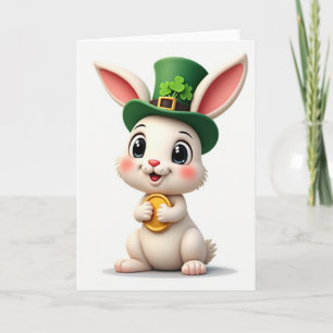 Glückliches Kaninchen St. Patrick's Day Karte