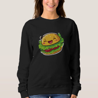 Glückliches Kawaii Burger Grafik Sweatshirt
