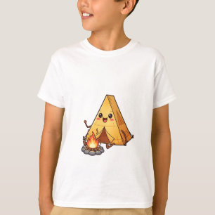 Glückliches Kawaii-Camping-Zelt und Lagerfeuer Kin T-Shirt