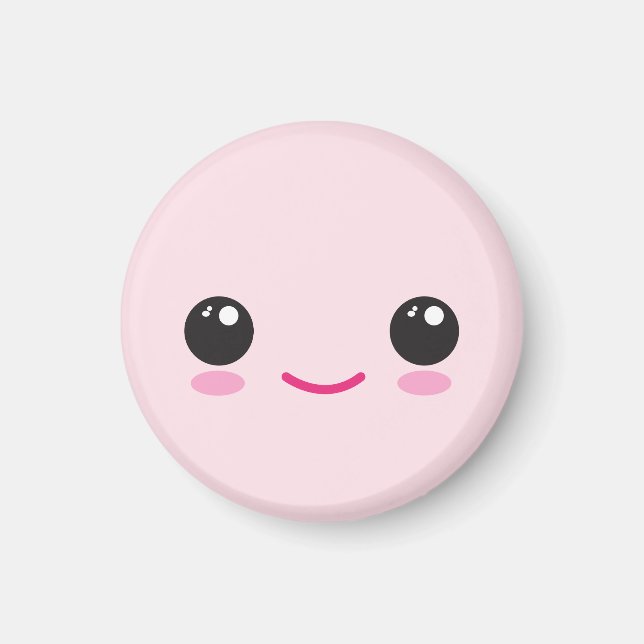 Glückliches Kawaii-Gesicht Magnet (Vorne)
