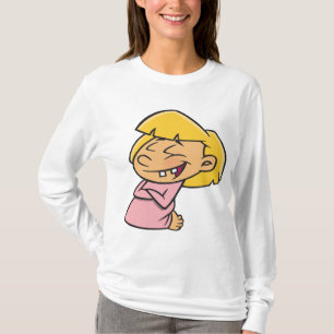 Glückliches kicherndes Cartoon-Mädchen T-Shirt