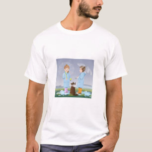 Glückliches Kinder-Regentags-Abenteuer. T-Shirt