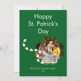 Glückliches Kleeblatt-Form-Foto St. Patrick's Day Feiertagskarte