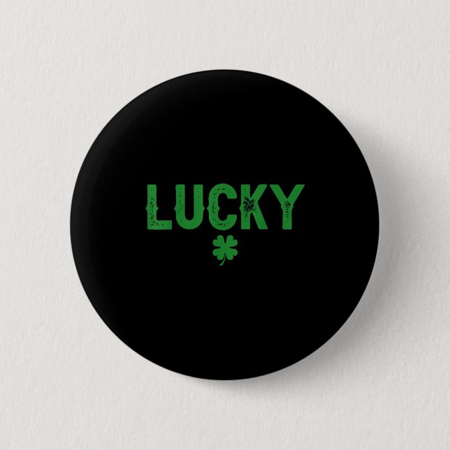 Glückliches Kleeblatt lustiger St. Patricks Tag Pa Button (Vorderseite)