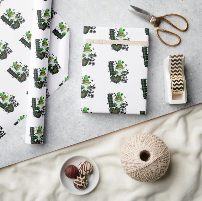 Glückliches Kleeblatt St. Patrick's Day Wrapping P Geschenkpapier (Kunsthandwerk)
