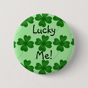 Glückliches Kleeblattmuster Button