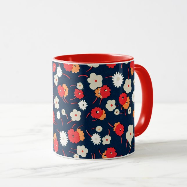 Glückliches Kleines Blumenmuster Tasse (VorderseiteRechts)