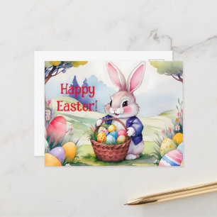Glückliches kleines Kaninchen 1, Ostern Postkarte