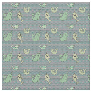 Glückliches kleines Narwhals Stoff